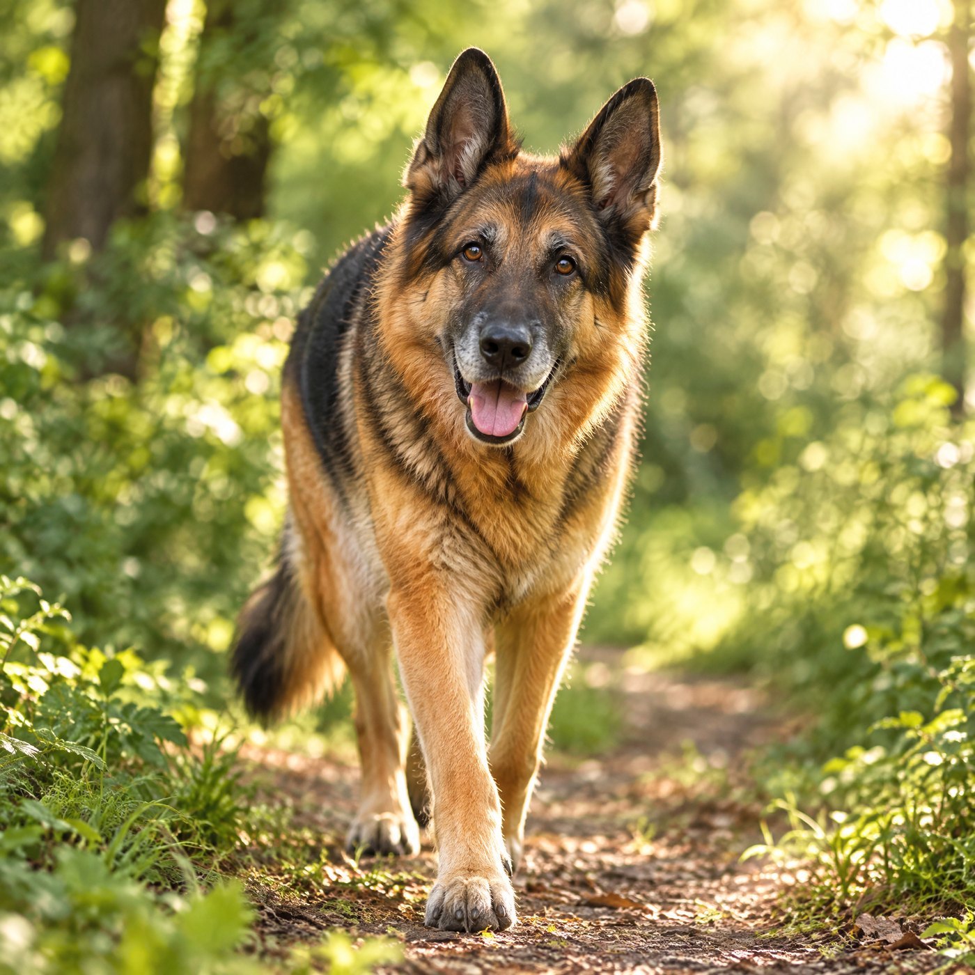 German shepherd walking outdoors